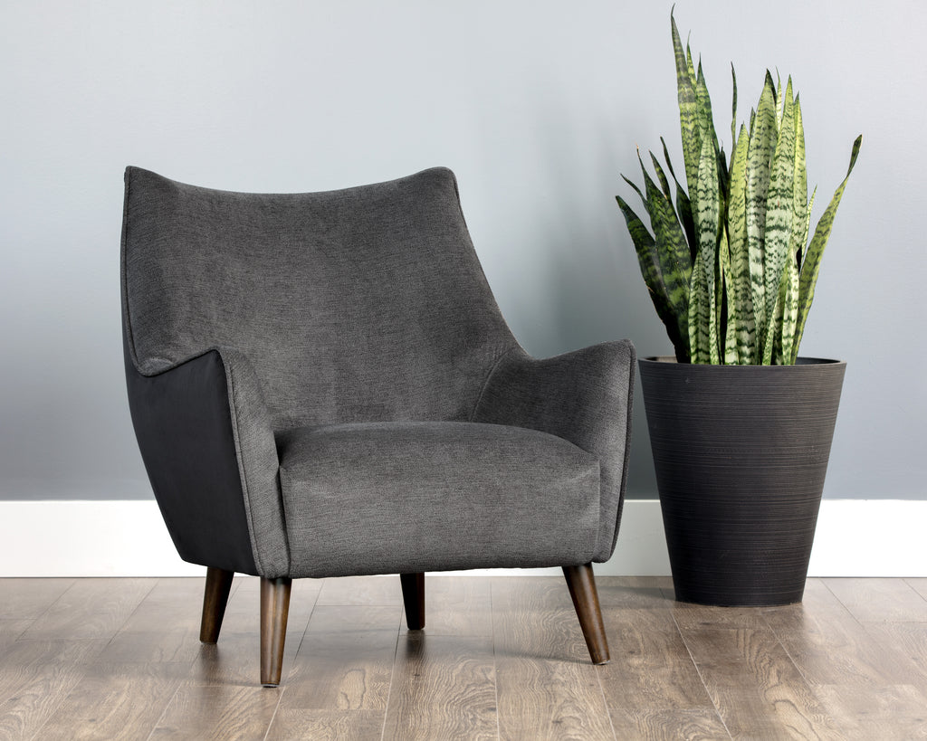 Sorrel Lounge Chair - Polo Club Kohl Grey / Abbington Black | Sunpan Furniture - 105464