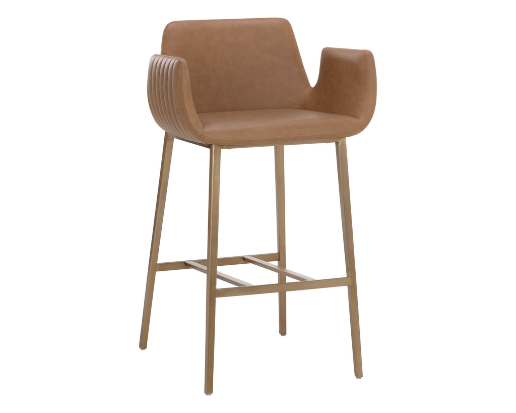 Lucano Barstool - Milliken Cognac | Sunpan Furniture - 111123