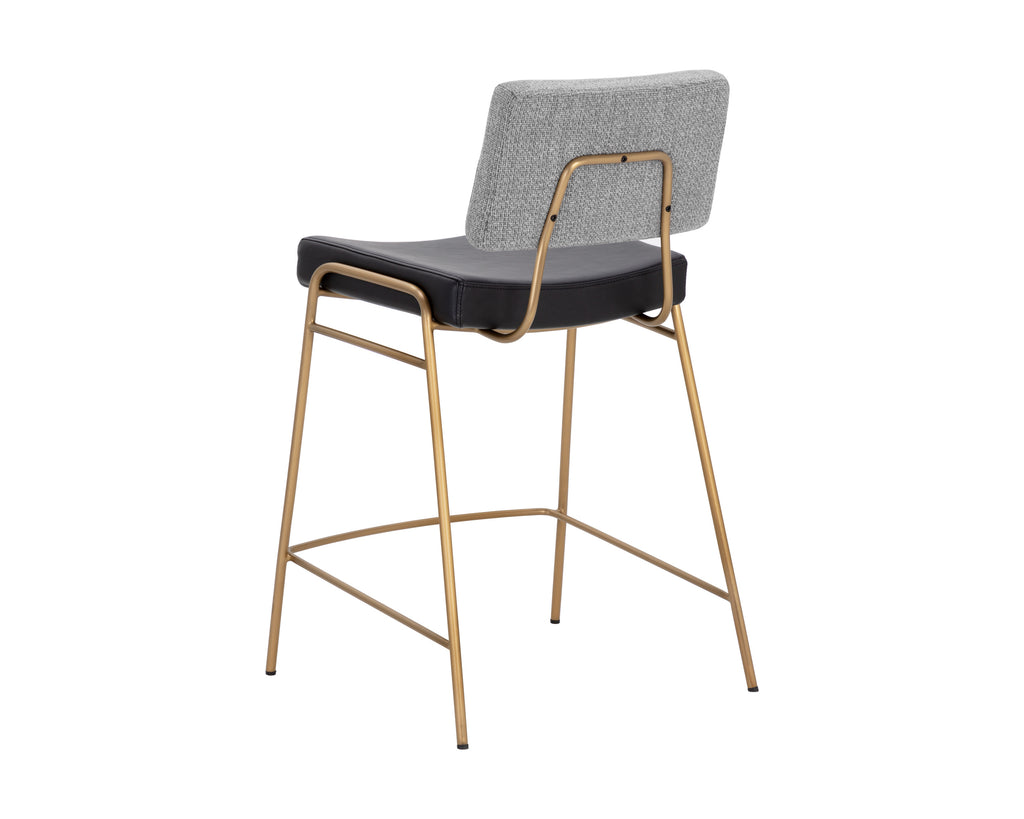 Brinley Counter Stool - Gold - Nightfall Black / Chacha Grey | Sunpan Furniture - 110471