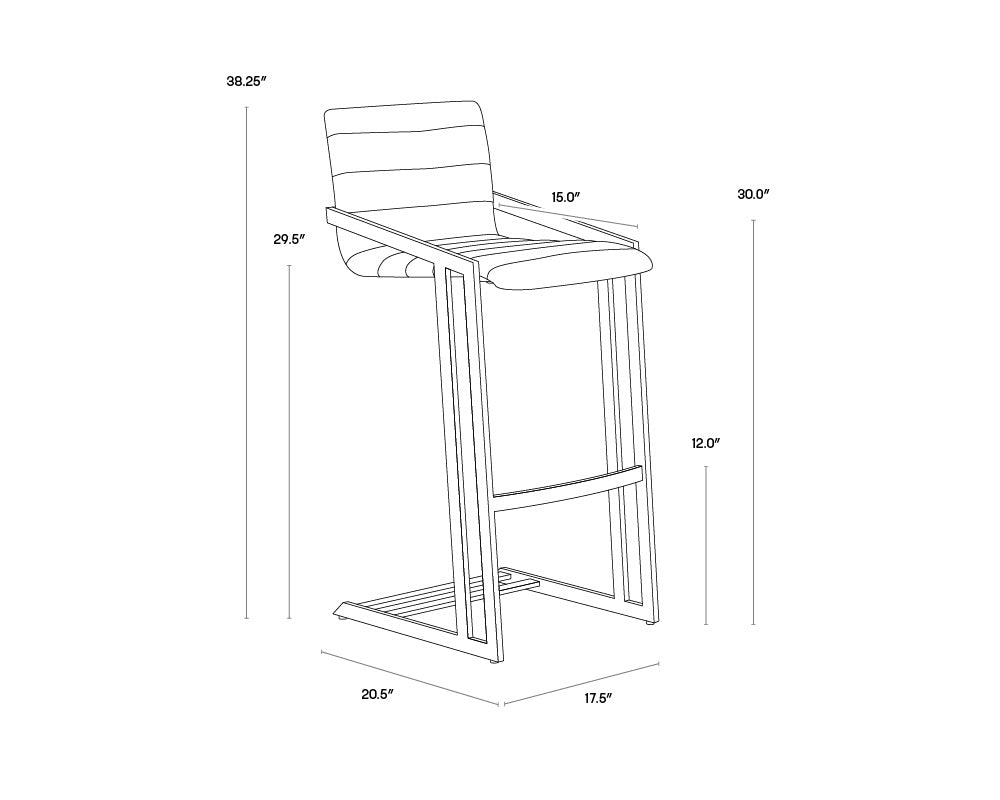 Webber Barstool - Bravo Cognac | Sunpan Furniture - 110243