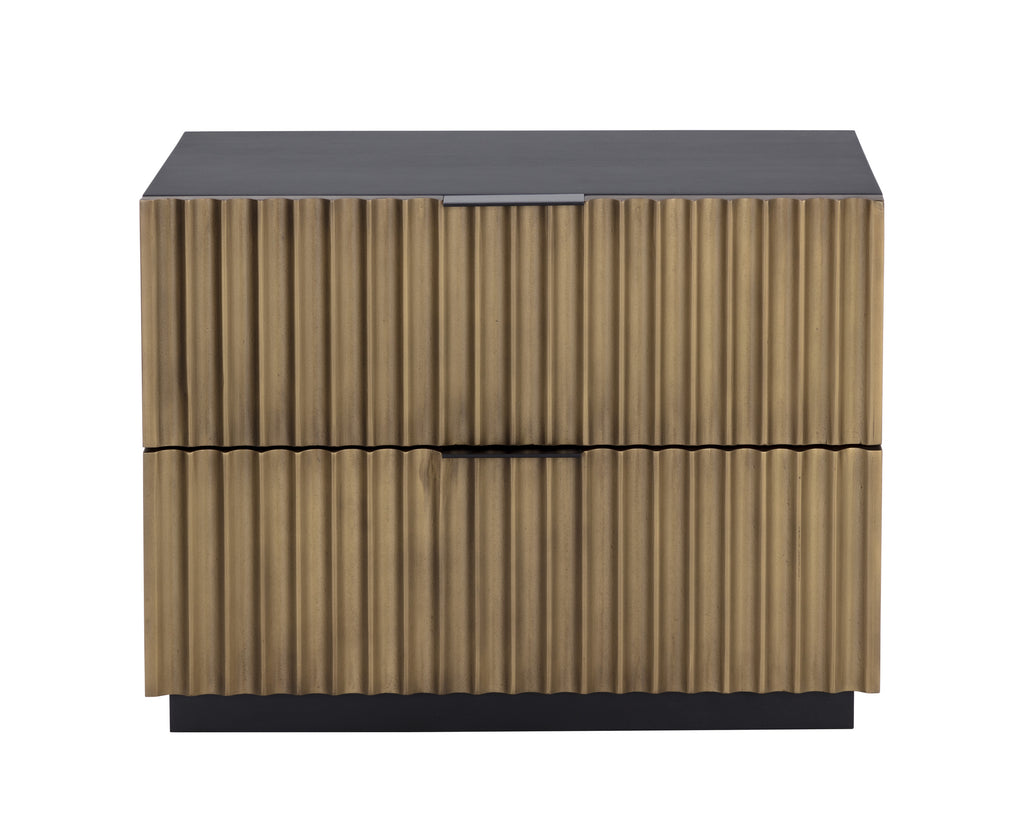 Carlin Nightstand - Black / Antique Brass | Sunpan Furniture - 111018