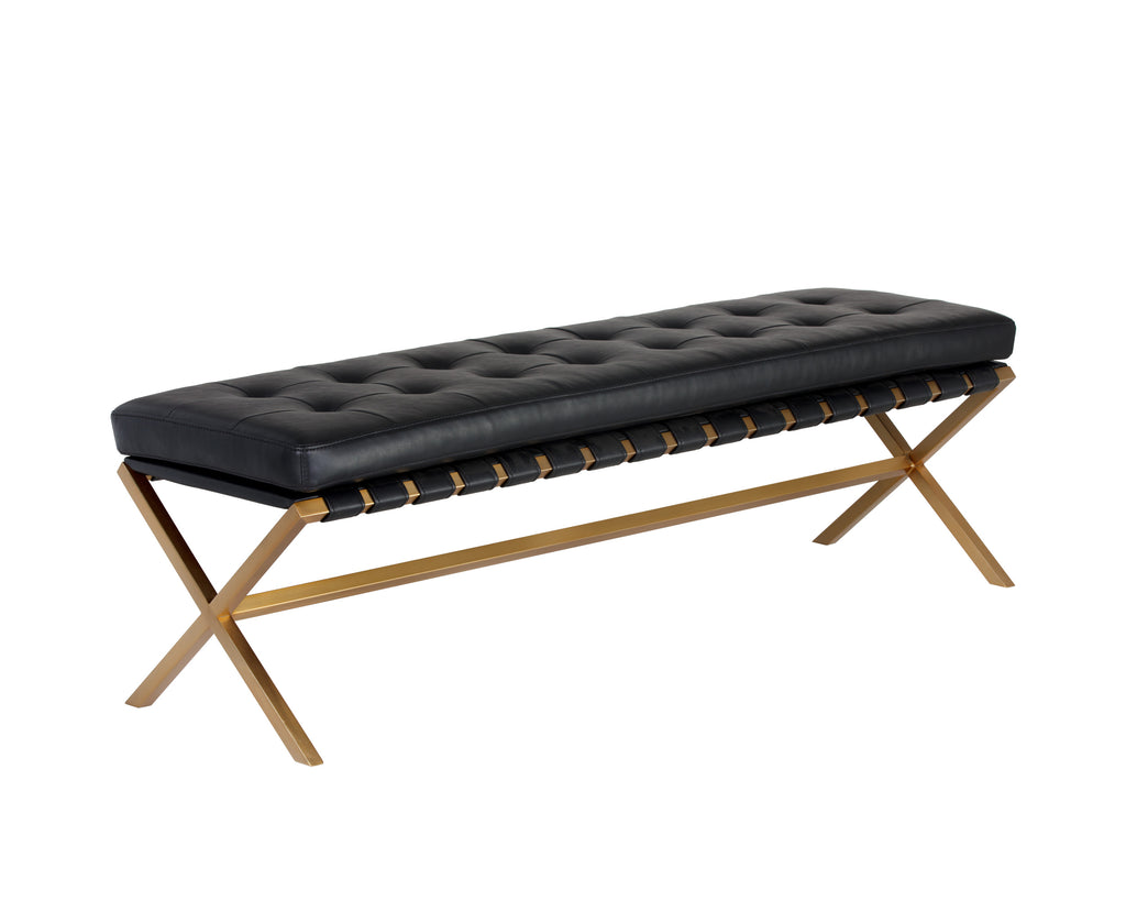 Kenji Bench - Small - Gold - Bravo Black | Sunpan Furniture - 105363