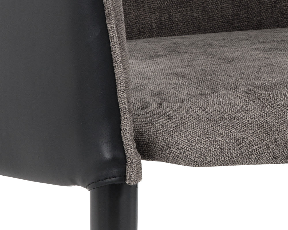 Asher Dining Armchair - Sparrow Grey / Napa Black | Sunpan Furniture - 103149