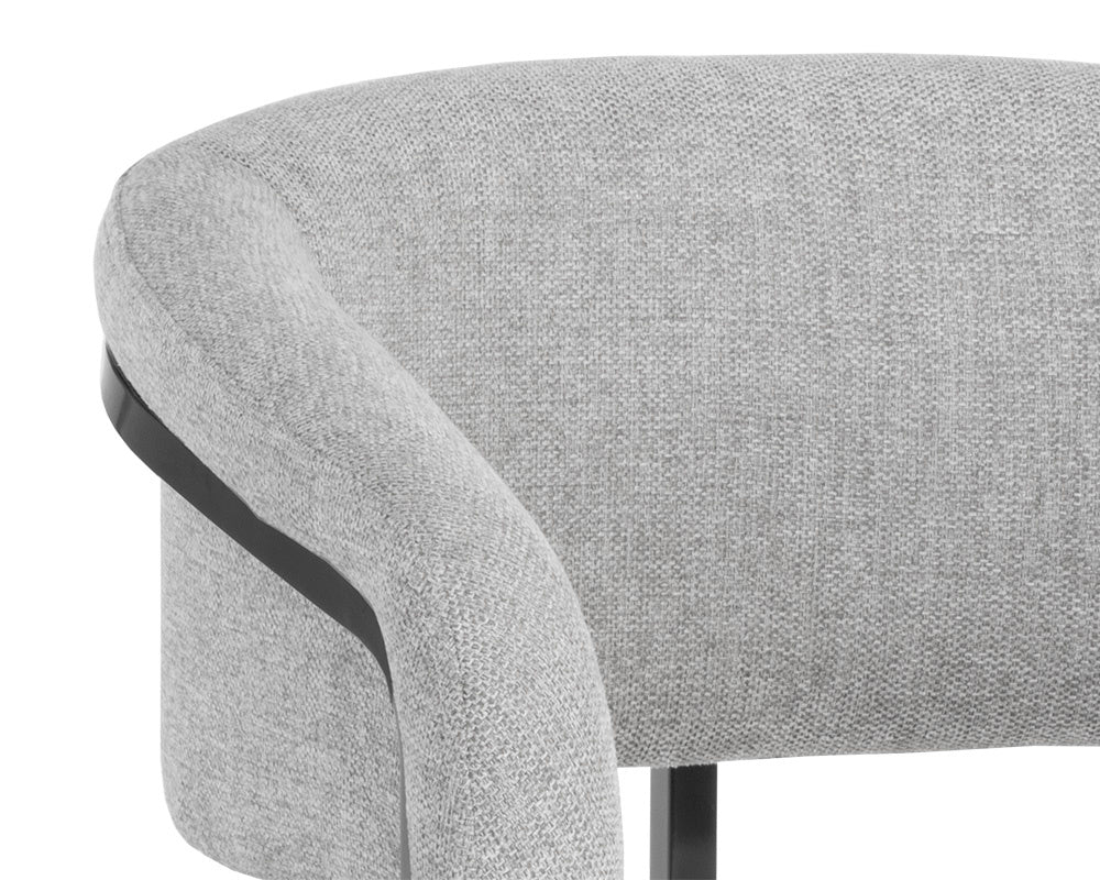 Marris Dining Armchair - Gunmetal - Belfast Heather Grey | Sunpan Furniture - 107885