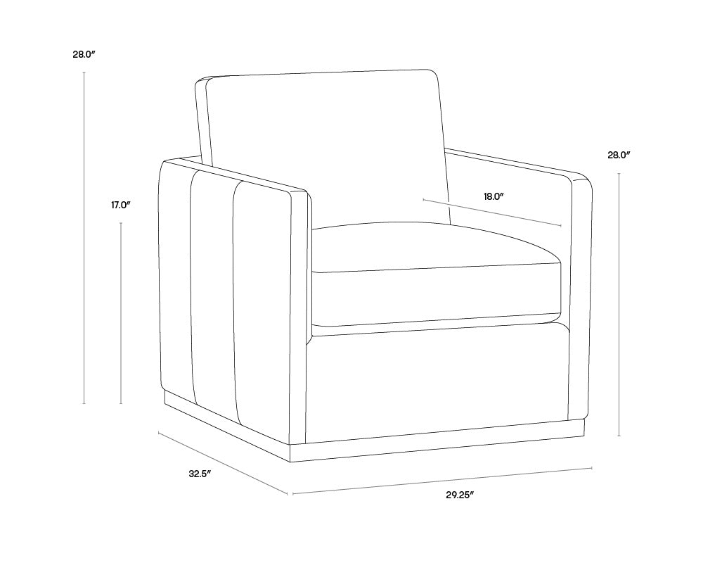 Portman Swivel Lounge Chair - Effie Linen | Sunpan Furniture - 107767