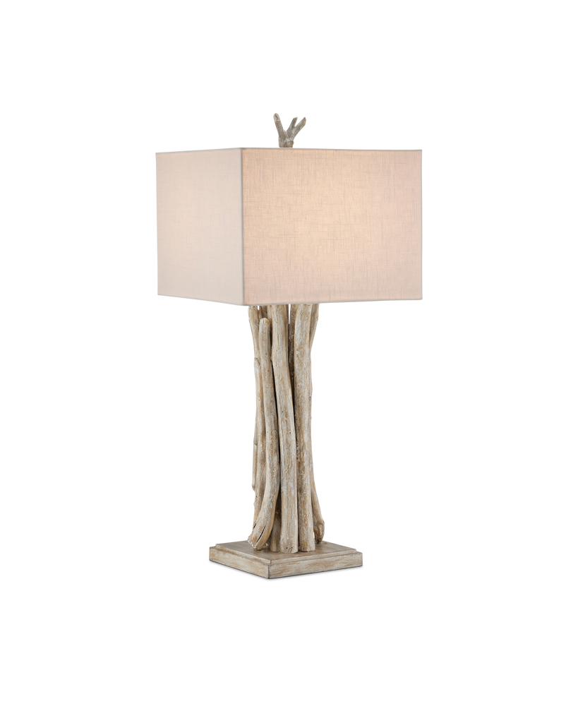 Currey & Co Driftwood Whitewash Table Lamp | 6000-0919