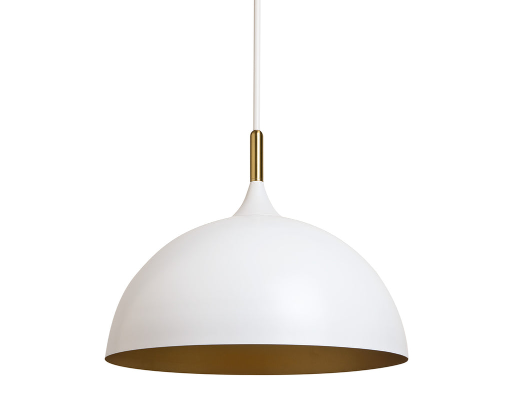 Lohn Pendant Light - Matte White | Sunpan Furniture - 107935