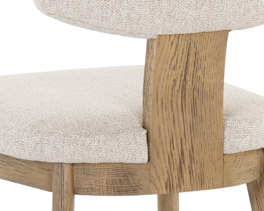 Rickett Dining Chair - Weathered Oak - Dove Cream | Sunpan Furniture - 107883