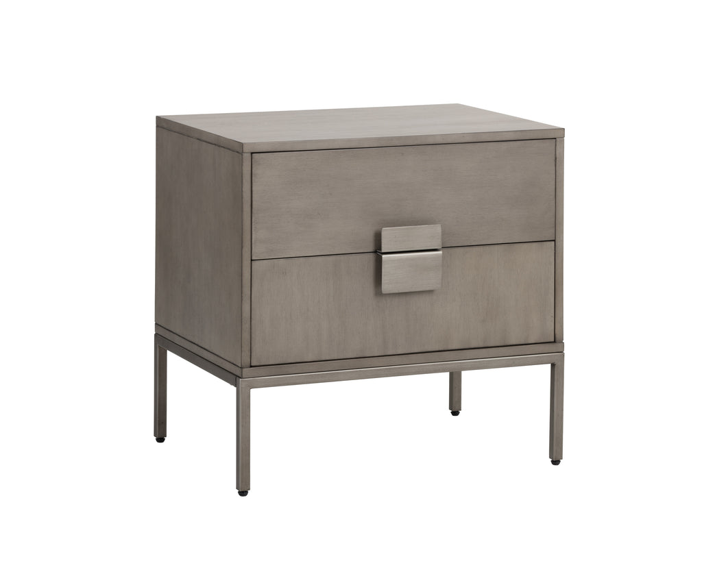 Jade Nightstand - Antique Silver - Ash Grey | Sunpan Furniture - 104100