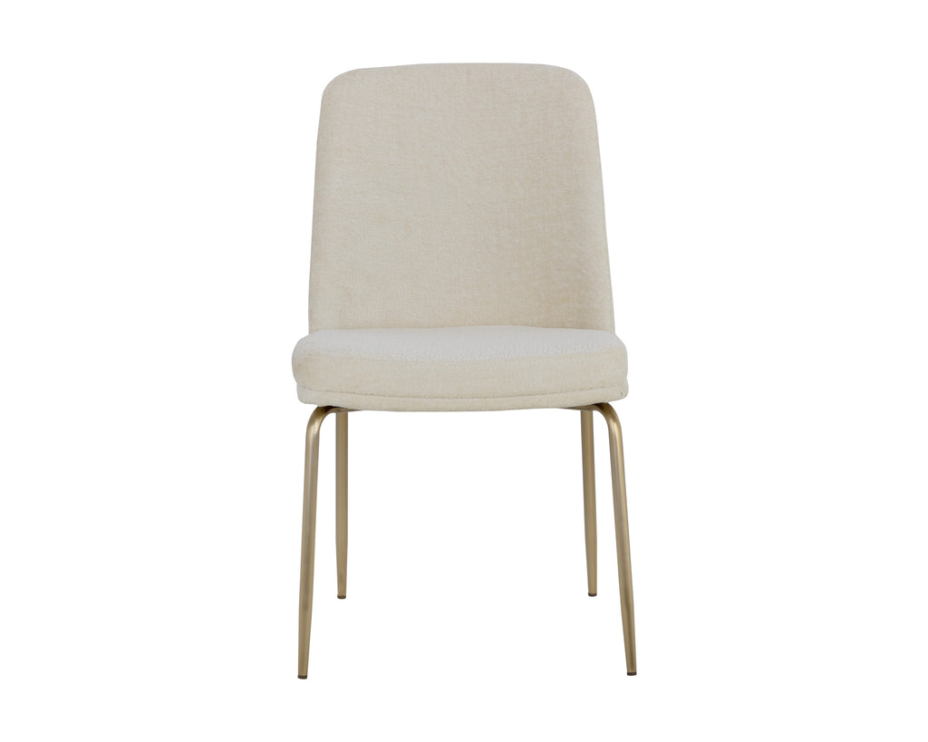 Zeke Dining Chair - Antique Brass - Bergen Ivory | Sunpan Furniture - 109170