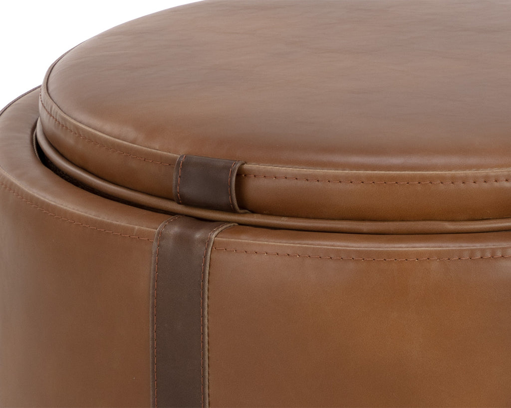 Borelli Storage Ottoman - Tobacco Tan / Autumn Chestnut | Sunpan Furniture - 109905