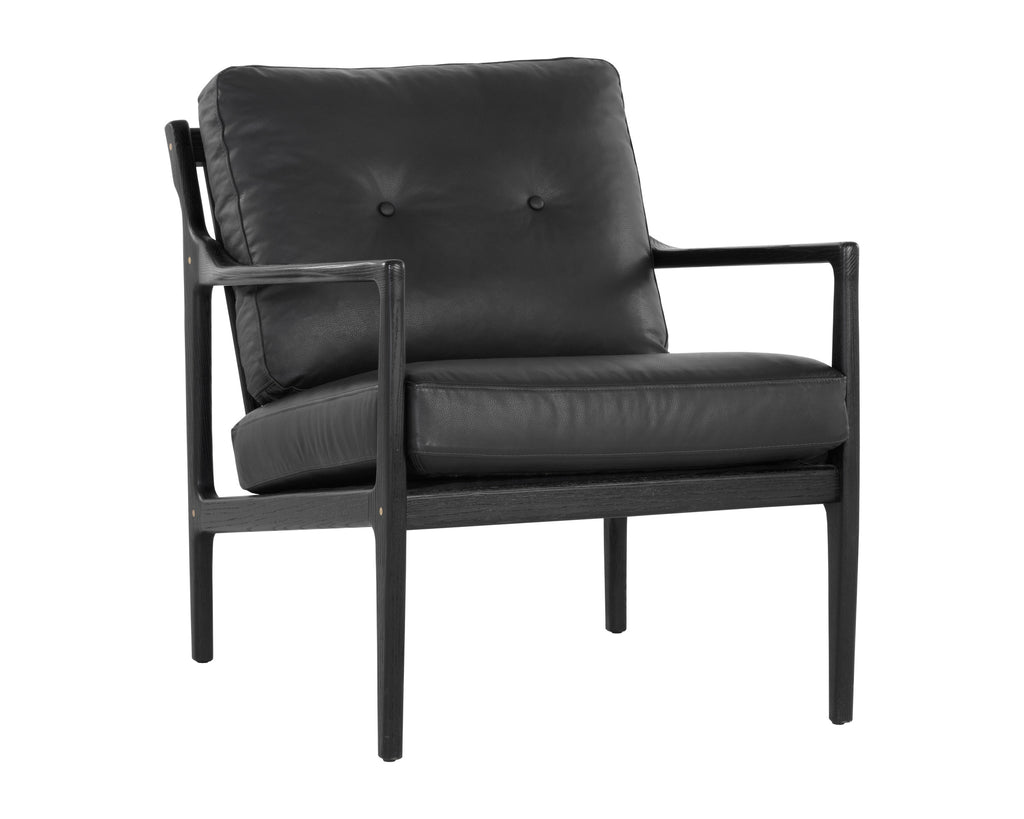 Gilmore Lounge Chair - Black - Black Leather | Sunpan Furniture - 106691