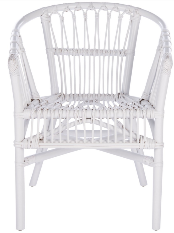 Safavieh Adriana Rattan Accent Chair-White (Set of 2)