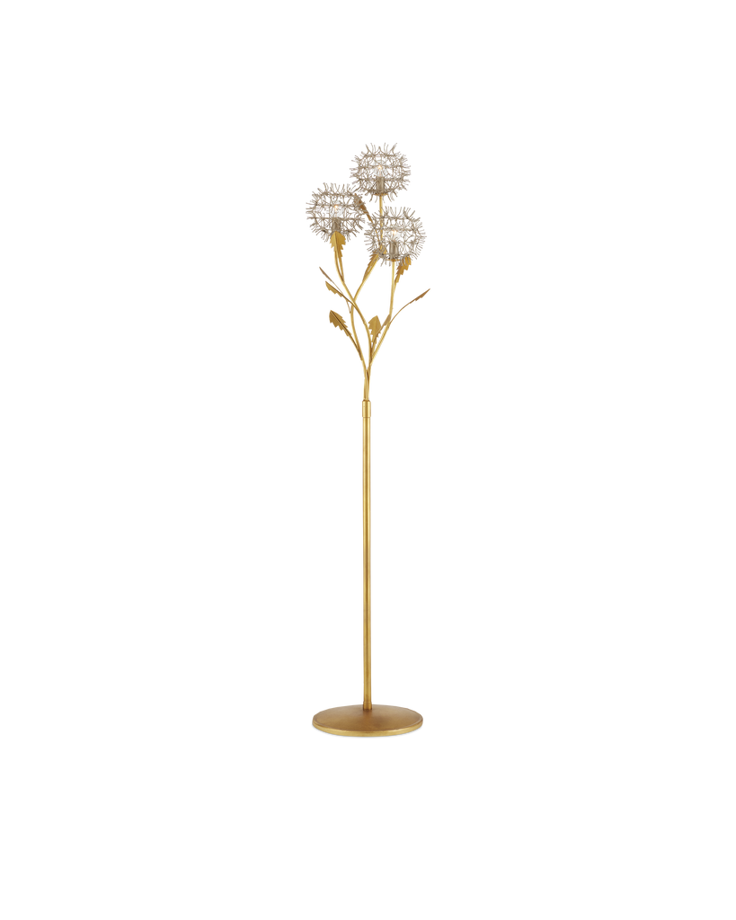 Currey & Co Dandelion Silver & Gold Floor Lamp | 8000-0137