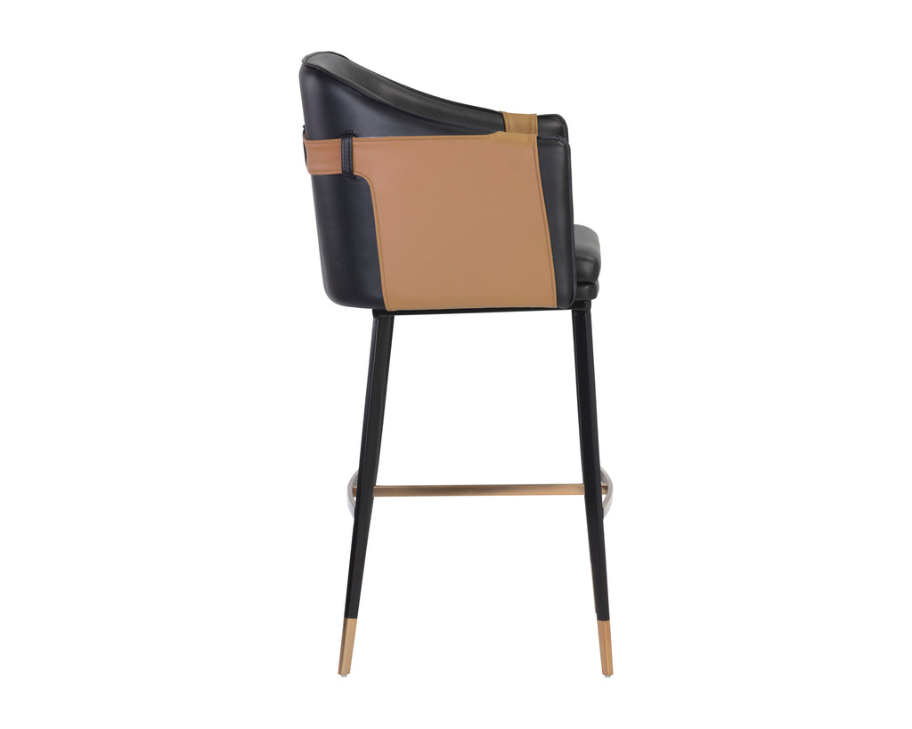 Carter Barstool - Napa Black / Napa Cognac | Sunpan Furniture - 106432