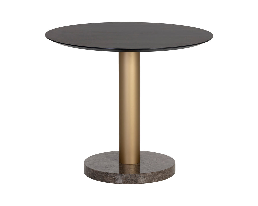 Monaco Bistro Table - Gold - Grey Marble / Charcoal Grey - 35.5" | Sunpan Furniture - 105878