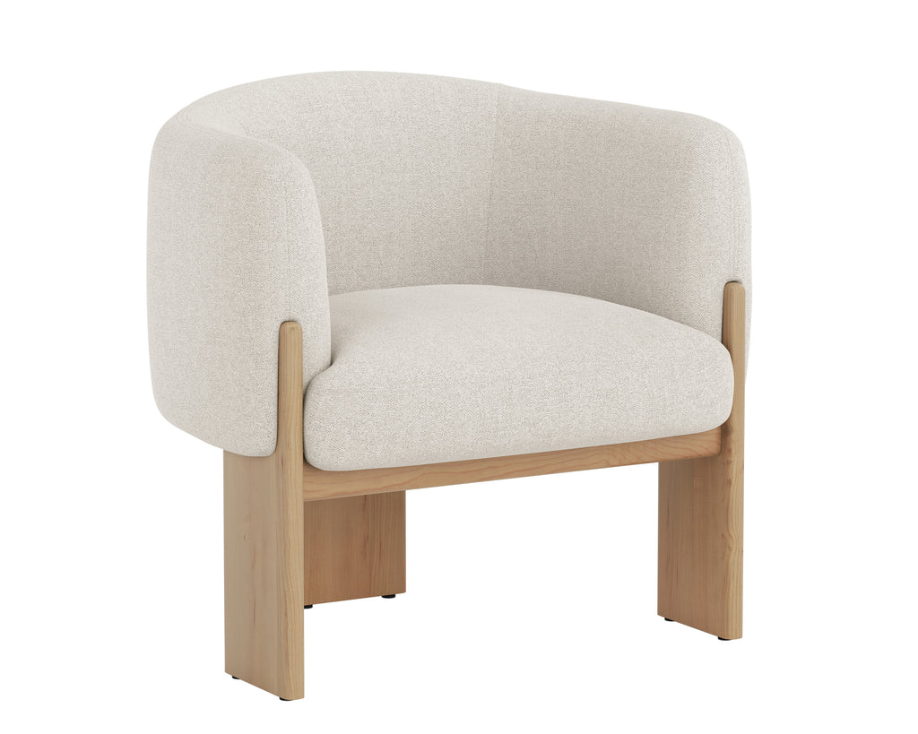 Trine Lounge Chair - Rustic Oak - Dove Cream | Sunpan Furniture - 111088