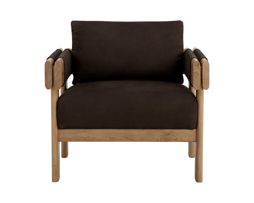 Carmichael Lounge Chair - Nubuck Cocoa Leather | Sunpan Furniture - 111825