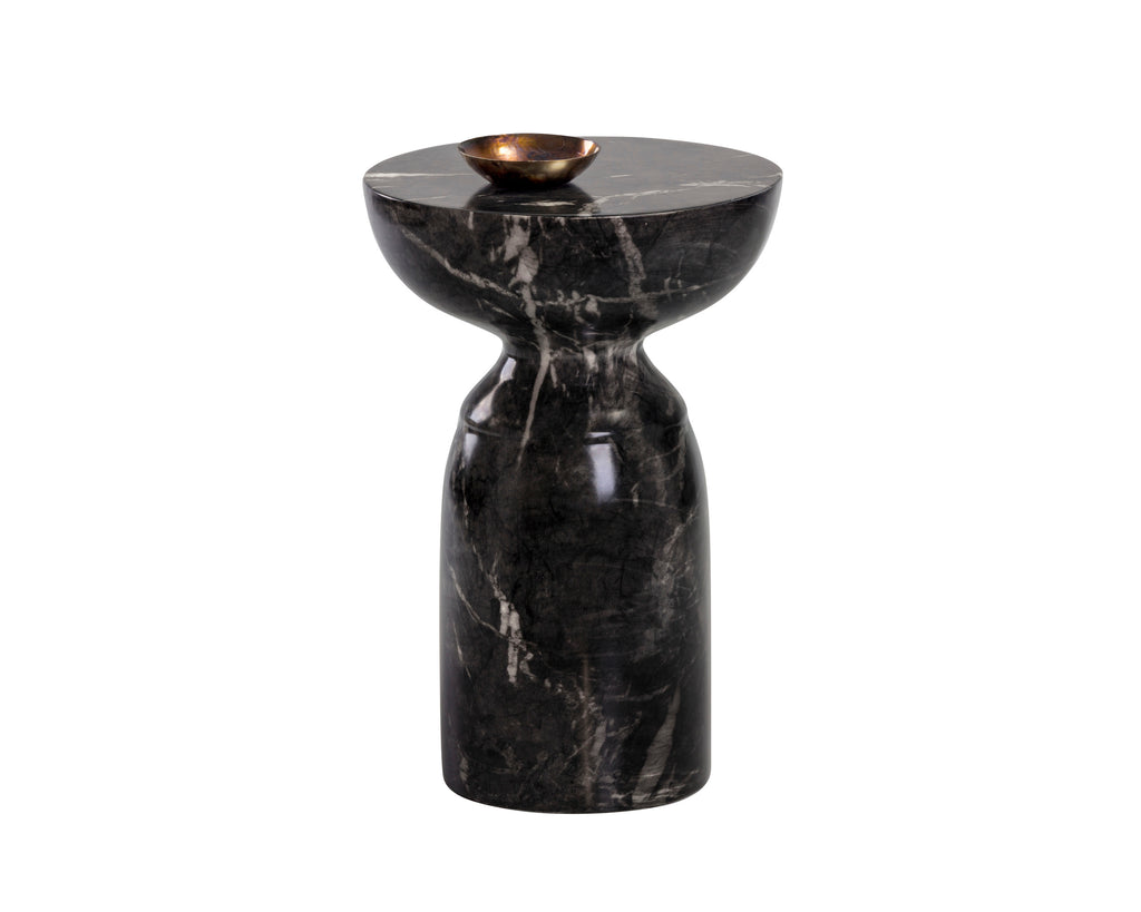 Goya End Table - Marble Look - Black | Sunpan Furniture - 105012