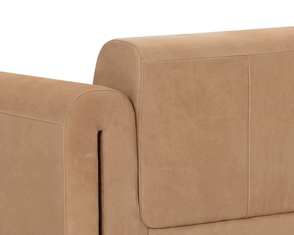 Romer Sofa - Distressed Brown - Nubuck Tan Leather | Sunpan Furniture - 111816