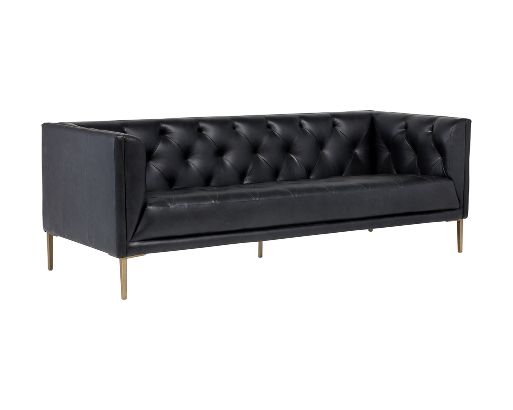 Westin Sofa - Vintage Black Night Leather | Sunpan Furniture - 104345