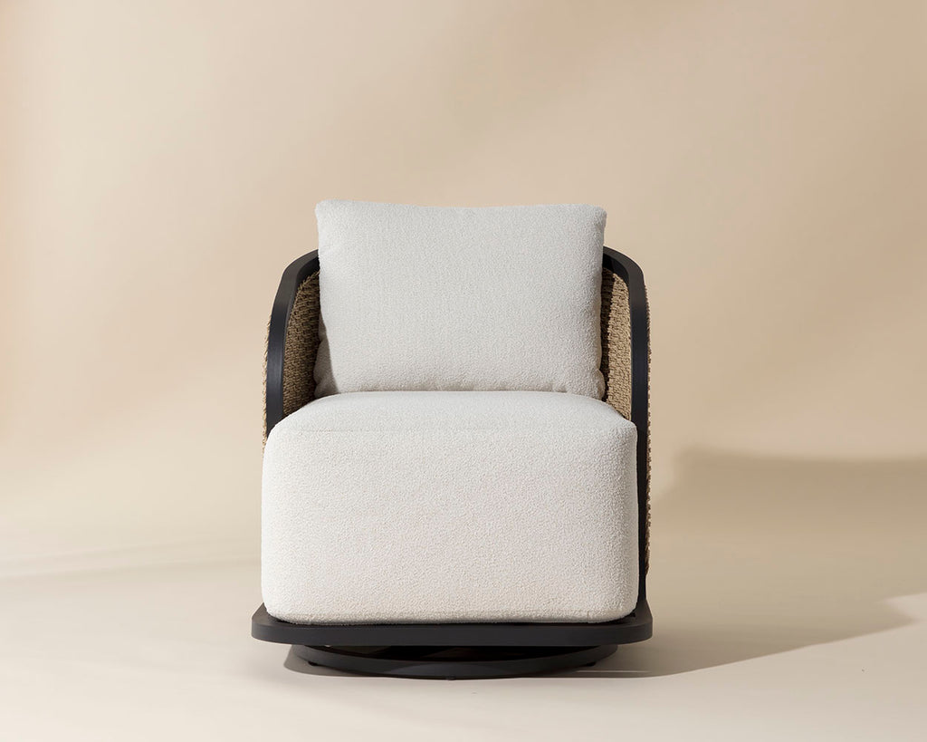 Bora Swivel Lounge Chair - Louis Cream | Sunpan Furniture - 111685