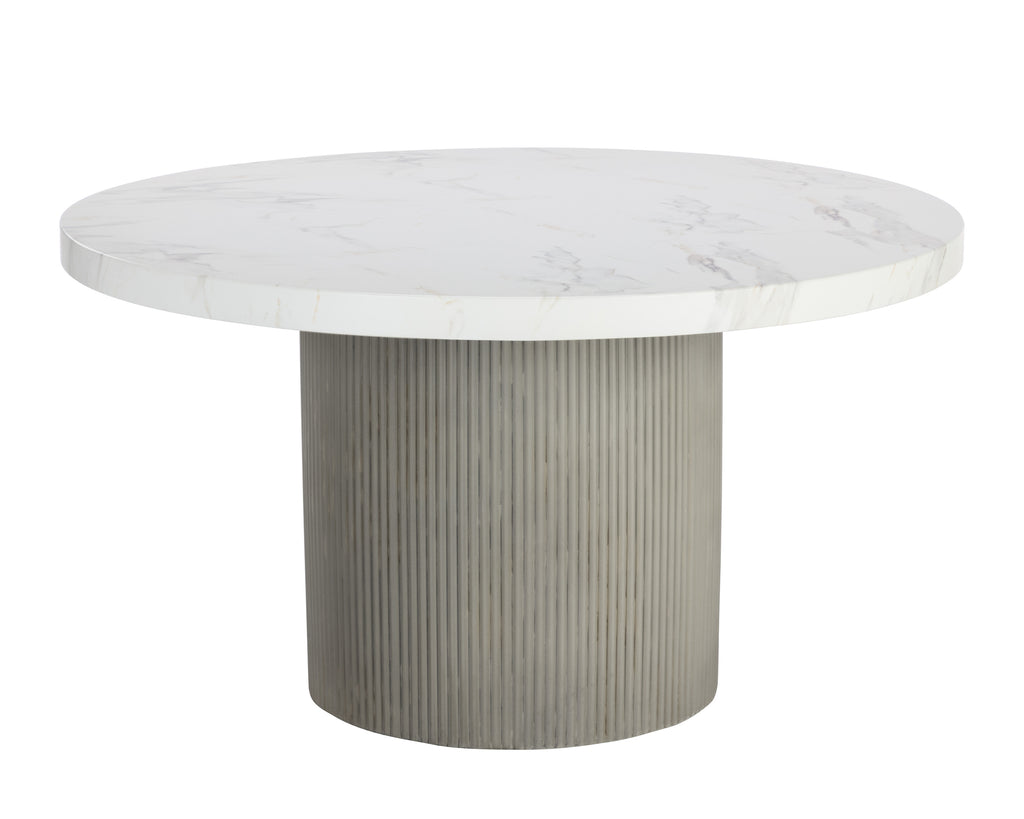 Nicolette Dining Table - Light Grey - Marble Look - 55" | Sunpan Furniture - 110480