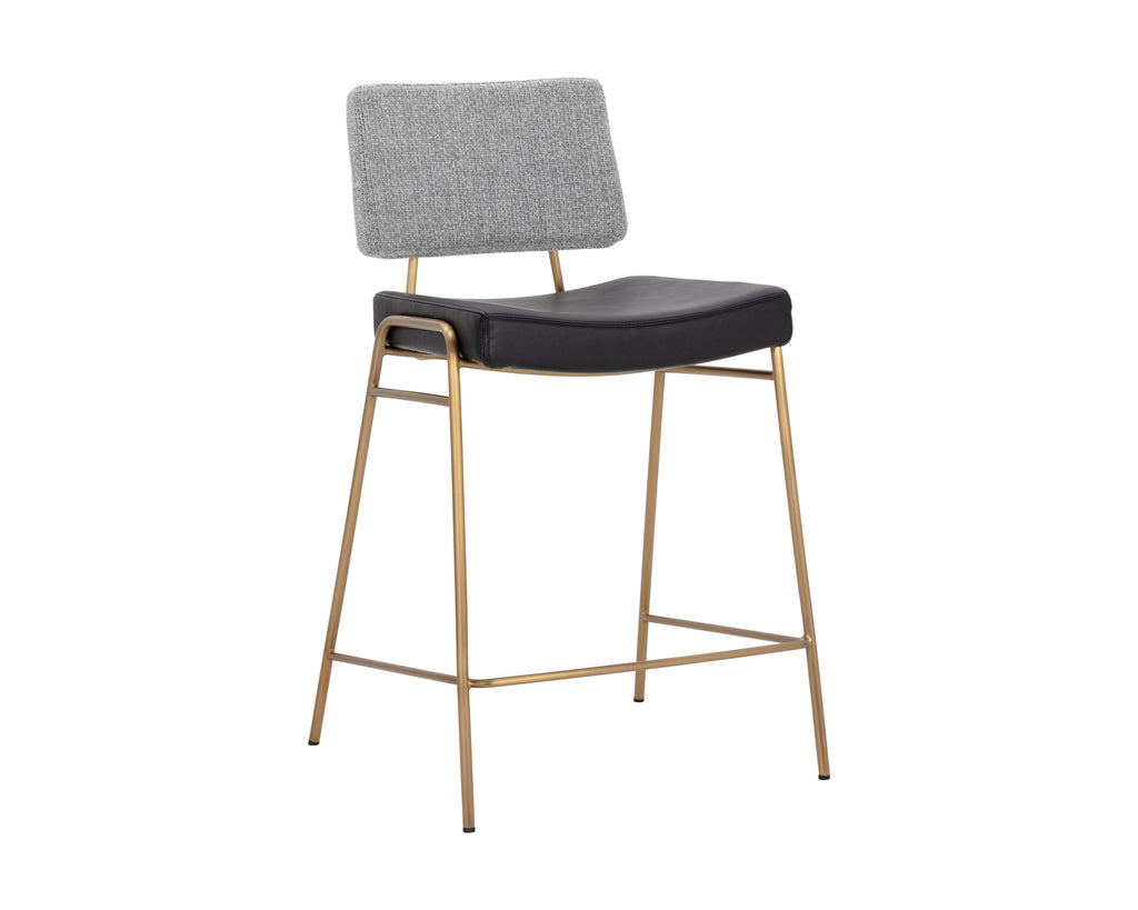 Brinley Counter Stool - Gold - Nightfall Black / Chacha Grey | Sunpan Furniture - 110471