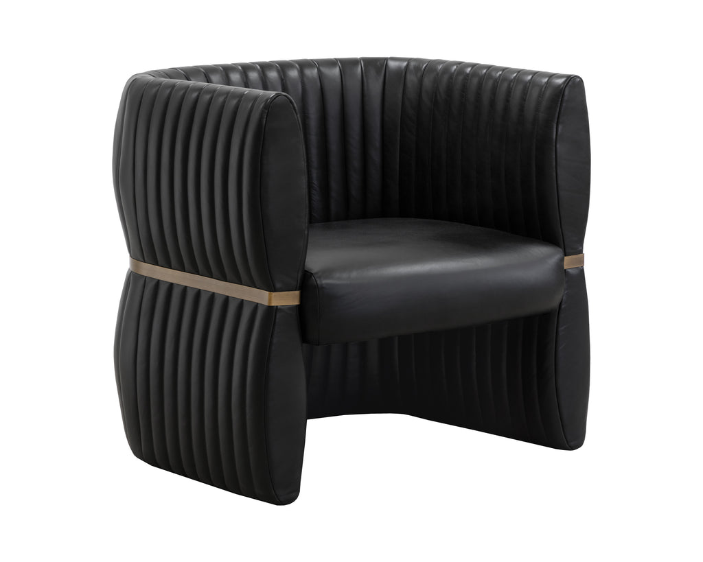 Tryor Lounge Chair - Vintage Black Night Leather | Sunpan Furniture - 111261