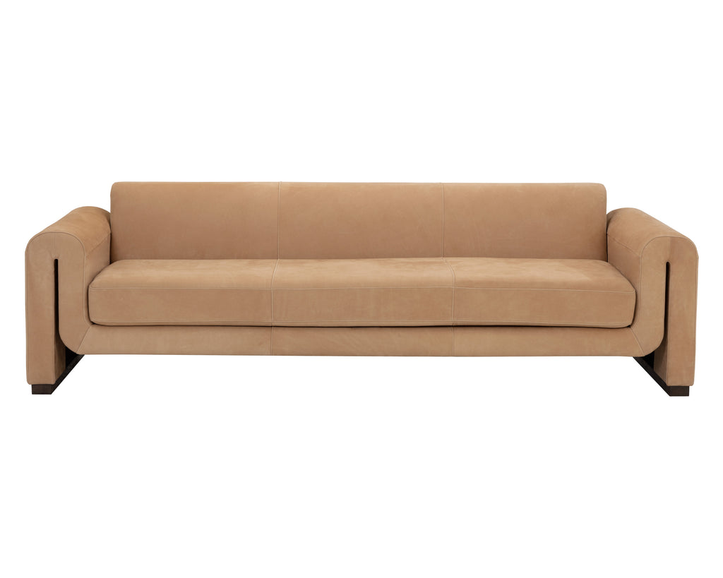 Romer Sofa - Distressed Brown - Nubuck Tan Leather | Sunpan Furniture - 111816