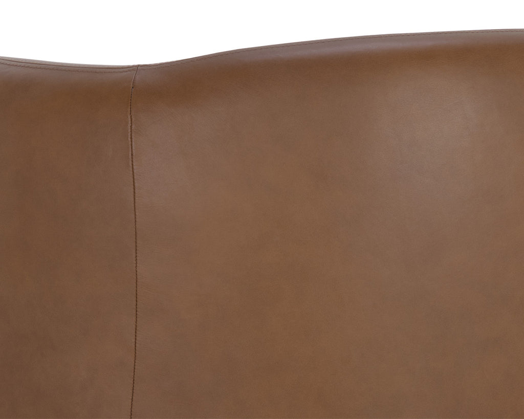 Trine Lounge Chair - Rustic Oak - Vintage Camel Leather | Sunpan Furniture - 111087