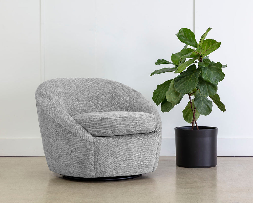 Bliss Swivel Lounge Chair - Husky Grey | Sunpan Furniture - 109892