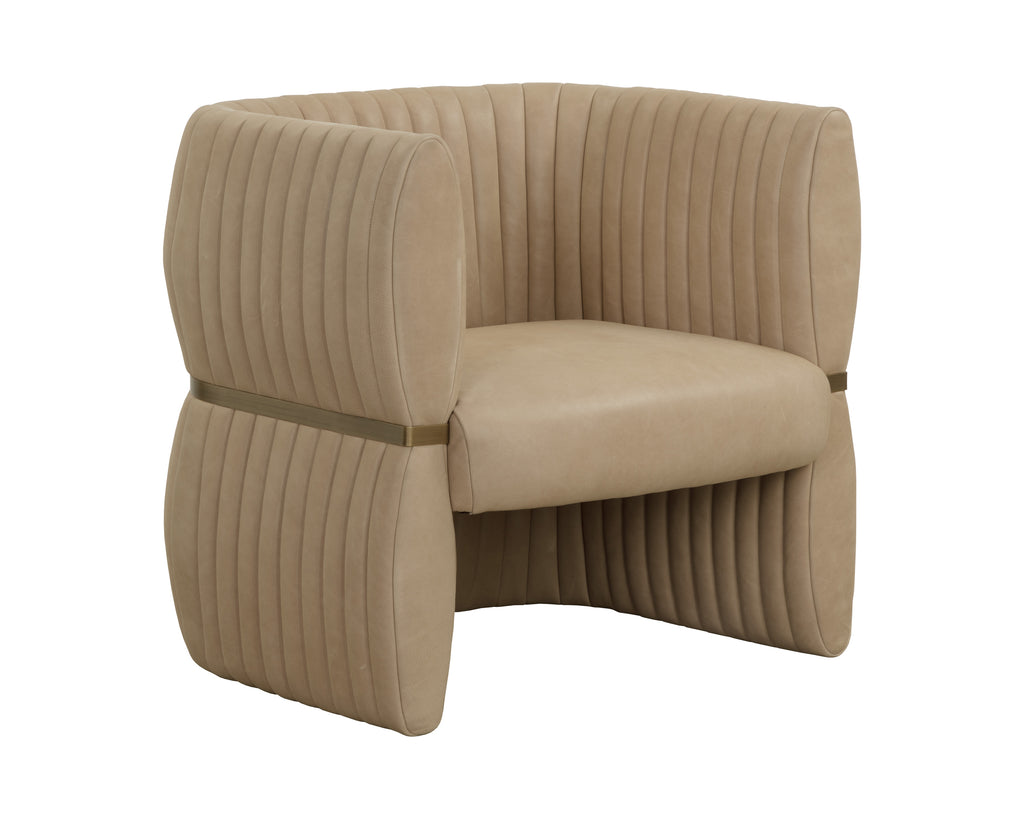 Tryor Lounge Chair - Sahara Sand Leather | Sunpan Furniture - 111009