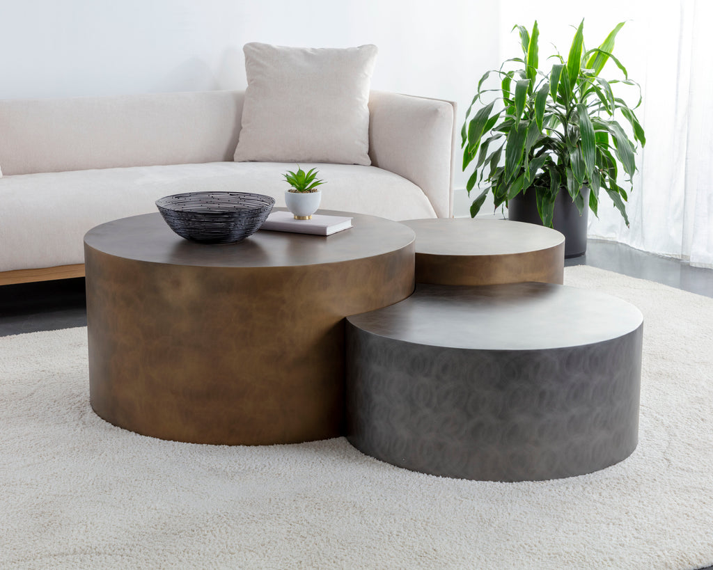 Neo Coffee Tables (Set Of 3) - Antique Brass | Sunpan Furniture - 108210