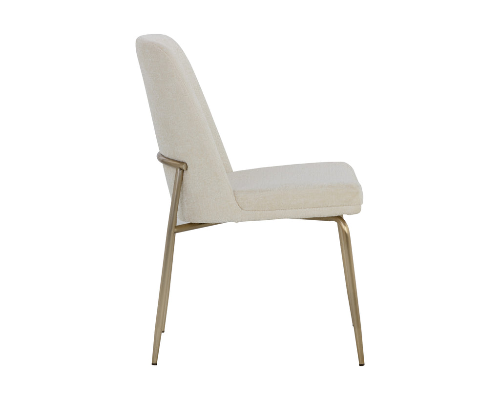 Zeke Dining Chair - Antique Brass - Bergen Ivory | Sunpan Furniture - 109170