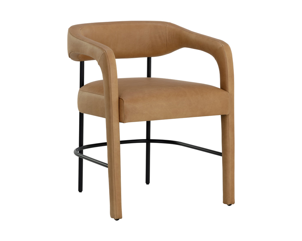 Mavia Dining Armchair - Ludlow Sesame Leather | Sunpan Furniture - 111453