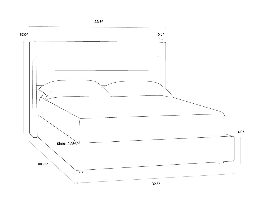 Emmit Bed - King - Marble | Sunpan Furniture - 102252