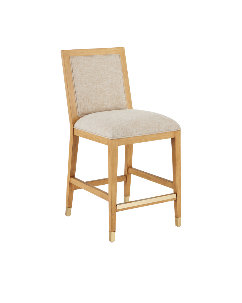 Currey & Co Santos Sea Sand Counter Stool, Liller Malt | 7000-0892