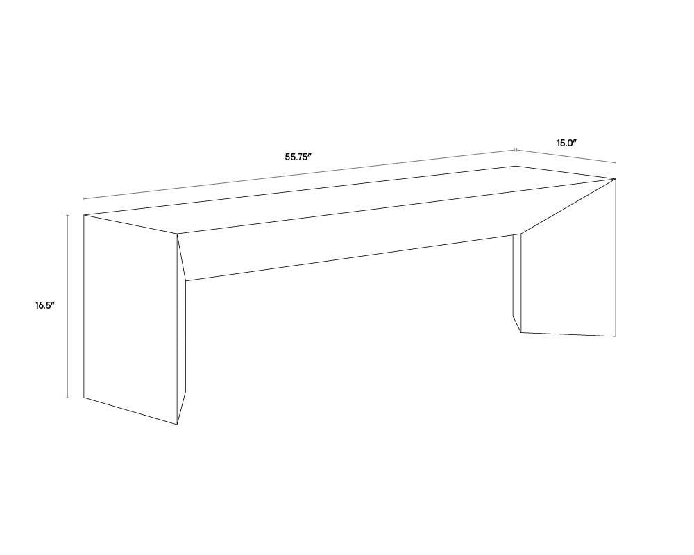 Nomad Bench - Marble Look - White | Sunpan Furniture - 108021