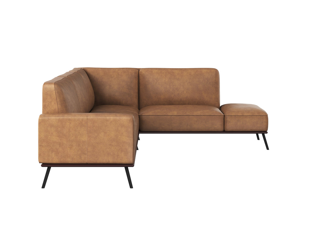 Brandi Sofa Chaise - Raf - Camel Leather | Sunpan Furniture - 109021