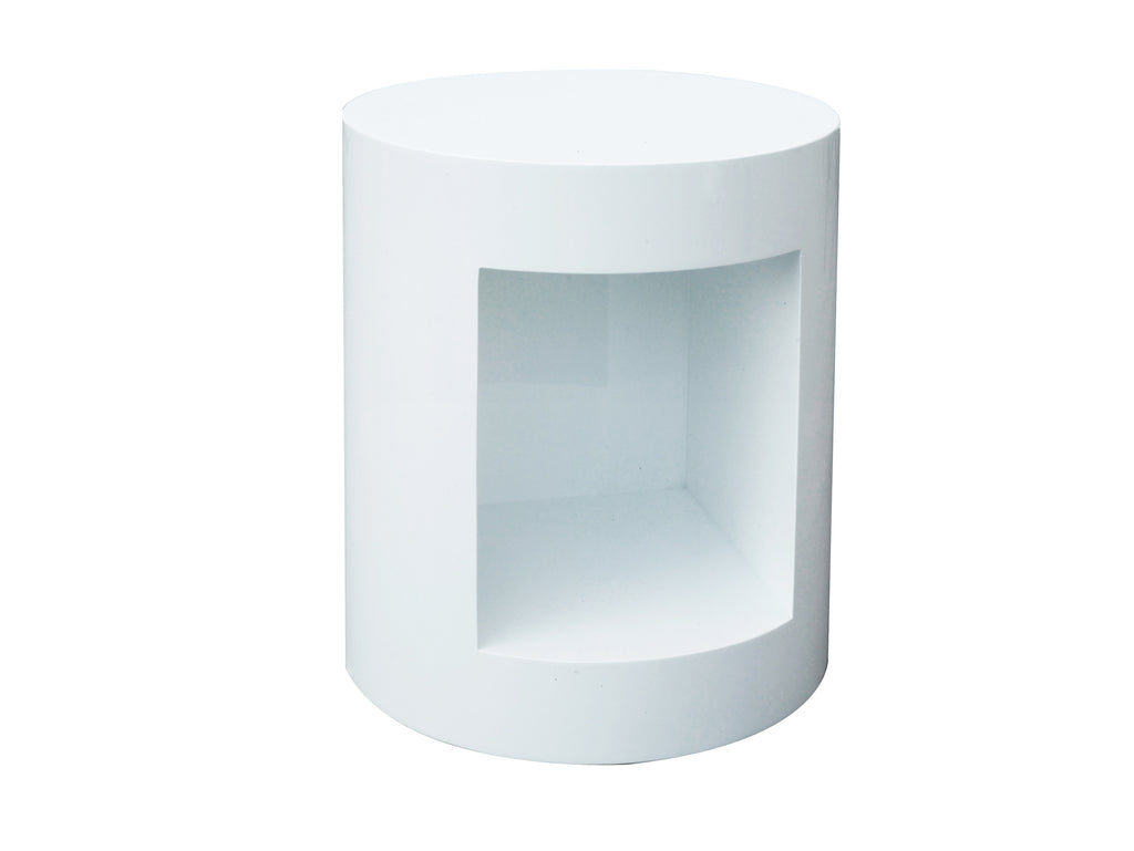 Beacon End Table - High Gloss White | Sunpan Furniture - 14356