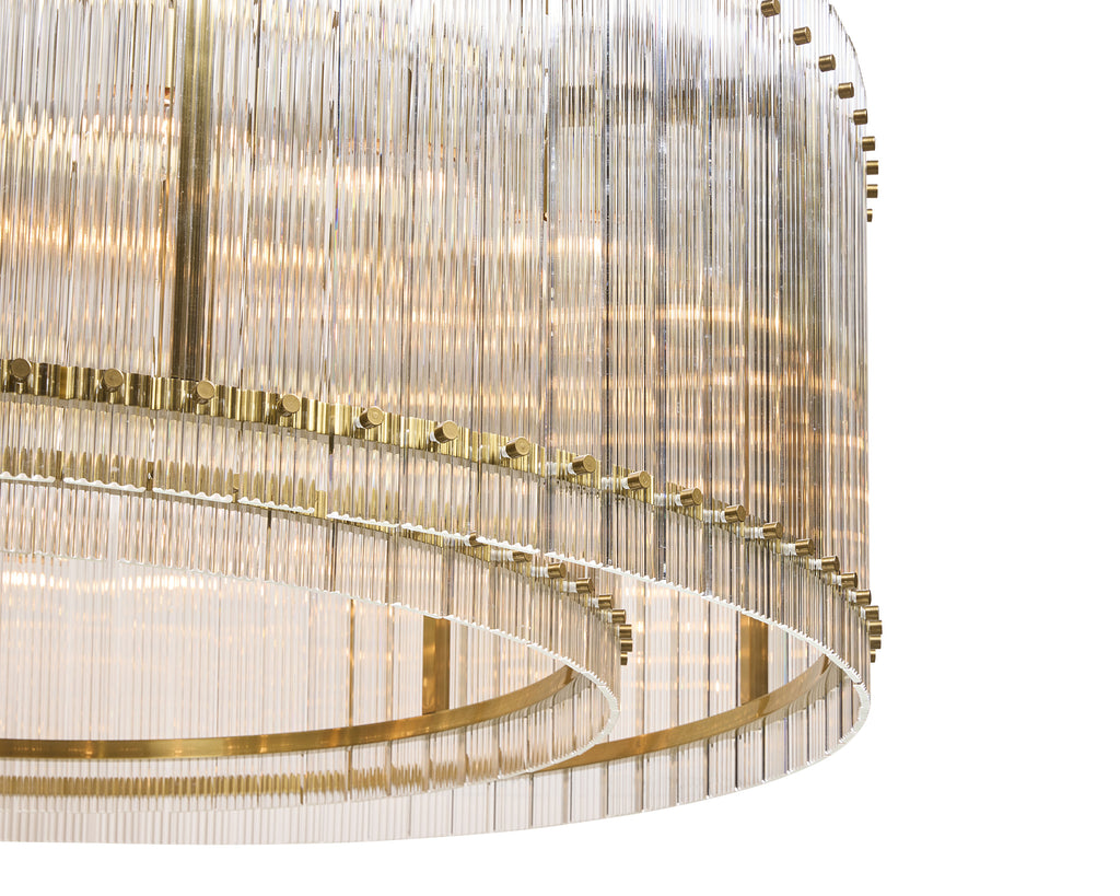 Kore Chandelier - Large - Brass - Clear | Sunpan Furniture - 107929