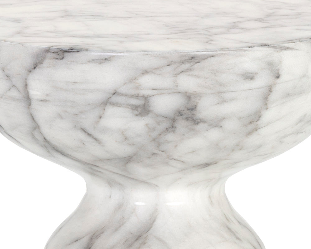 Goya End Table - Marble Look - White | Sunpan Furniture - 106284