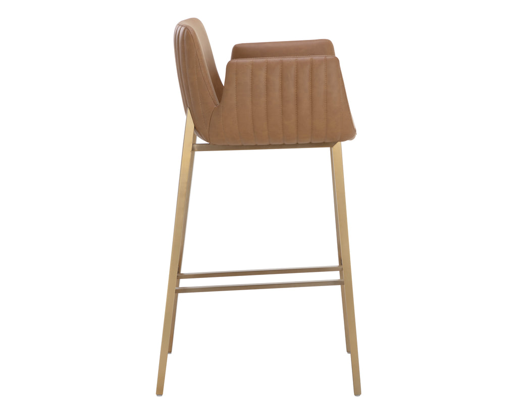 Lucano Barstool - Milliken Cognac | Sunpan Furniture - 111123