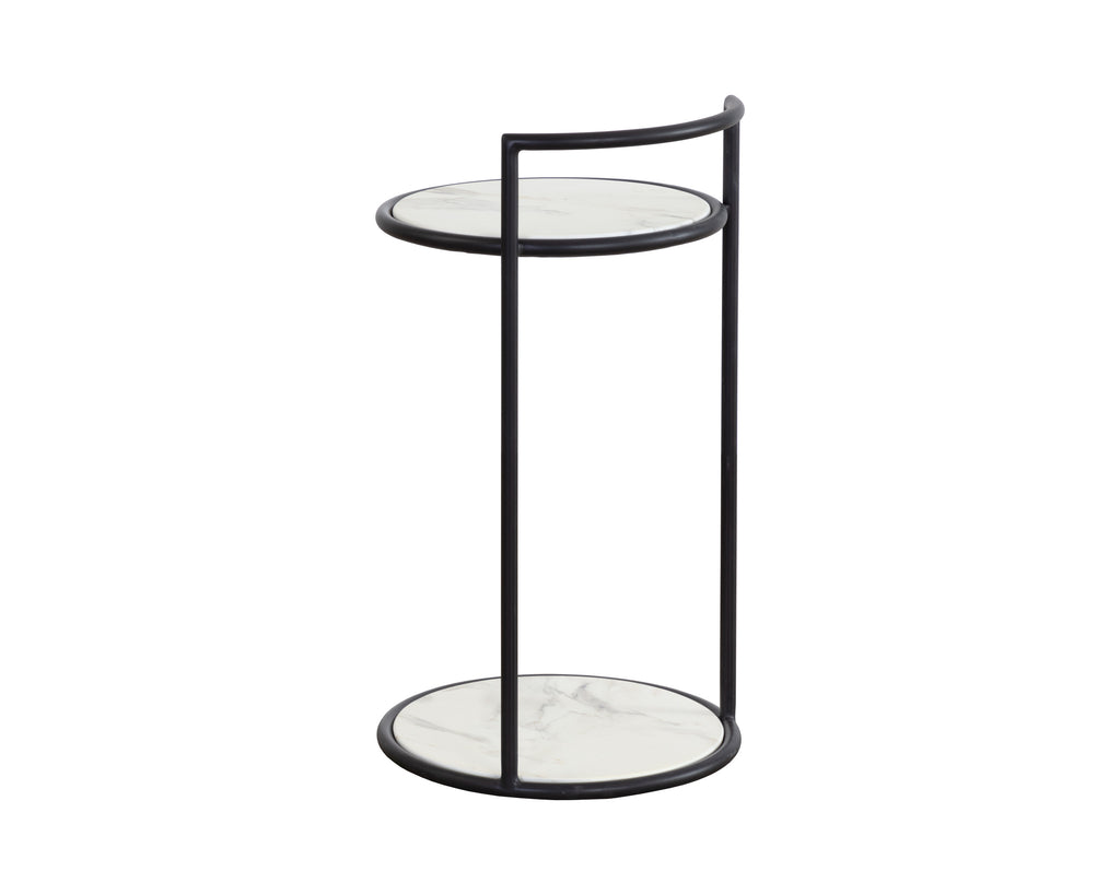 Parga End Table - Black - Marble Look | Sunpan Furniture - 111343