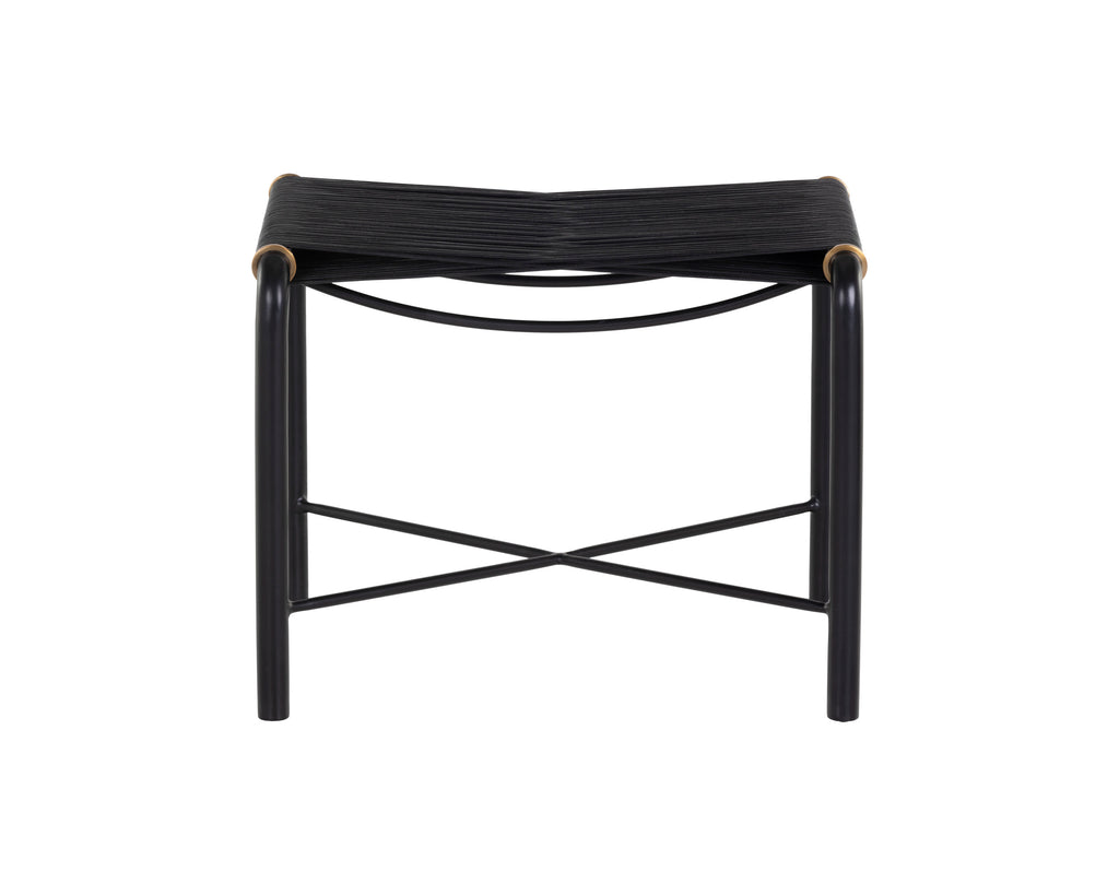 Riz Stool - Black Leather | Sunpan Furniture - 107086