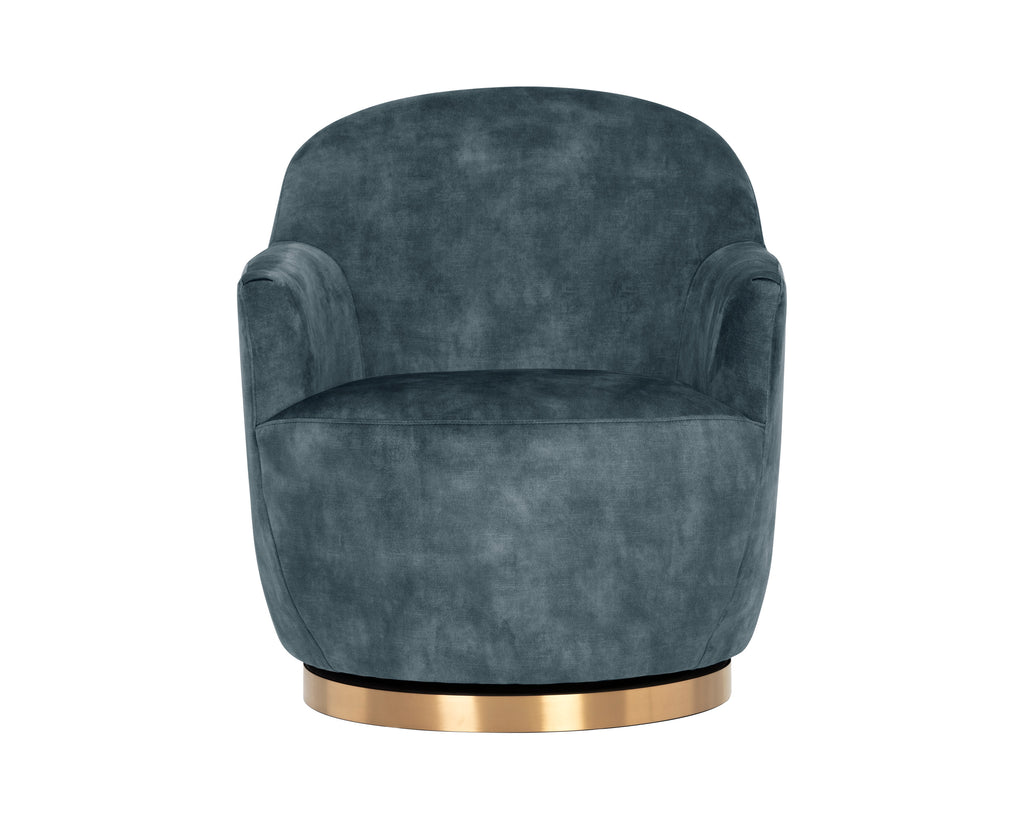 Casey Swivel Lounge Chair - Nono Petrol | Sunpan Furniture - 106595