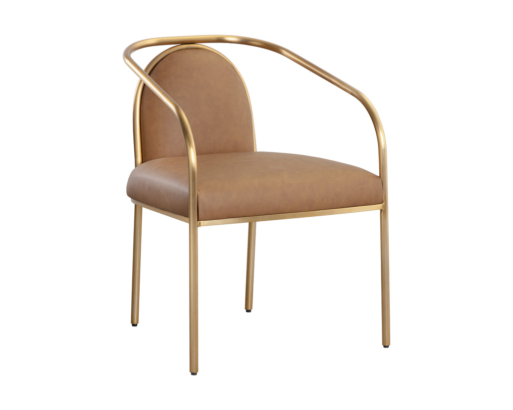 Cicero Dining Armchair - Milliken Cognac | Sunpan Furniture - 111237