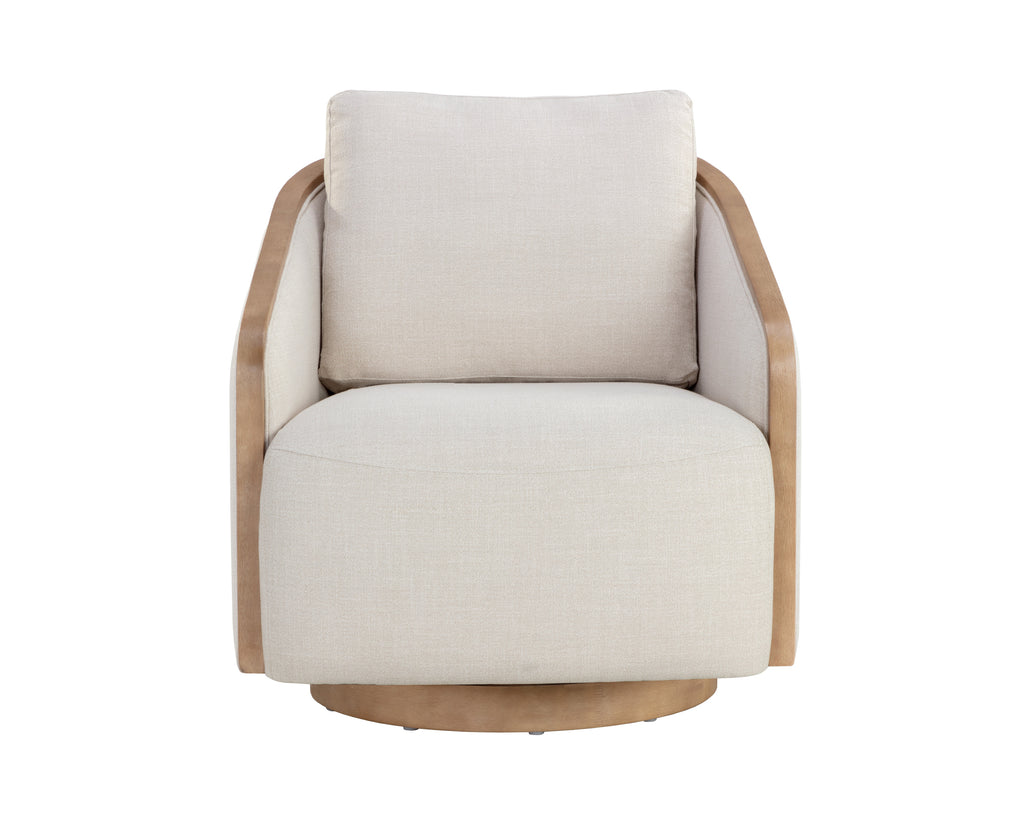 Tasia Swivel Lounge Chair - Effie Linen | Sunpan Furniture - 111544