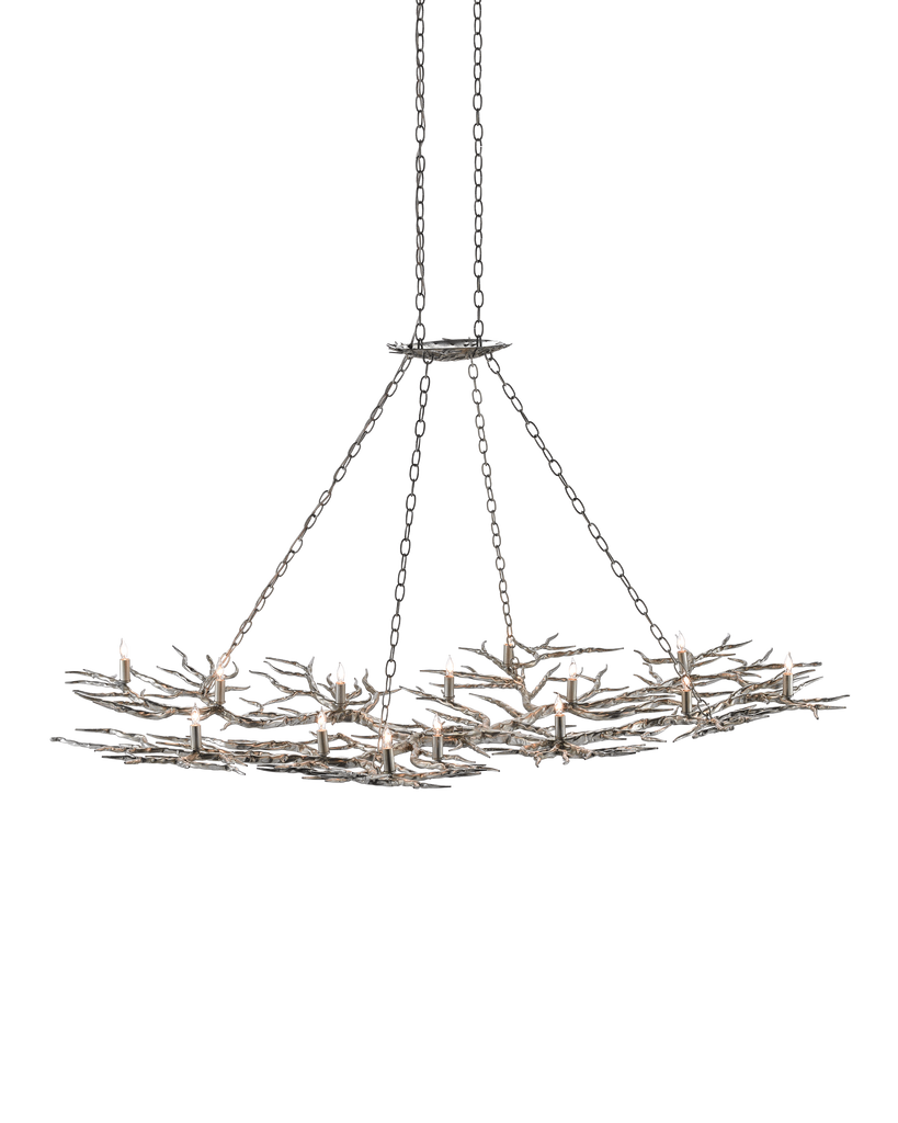 Currey & Co Rainforest Large Silver Chandelier | 9000-0367